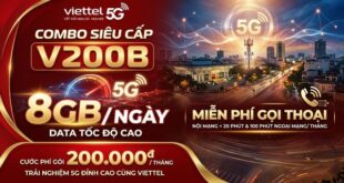 Gói V200B Viettel 200.000đ - 8 GB/ngày Tốc Độ Cao, Chu Kỳ 30 ngày
